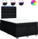 vidaXL Łóżko kontynentalne z materacem, czarne, tkanina, 120x200 cm 2