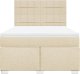 vidaXL Łóżko kontynentalne z materacem, kremowe, tkanina, 140x200 cm 6