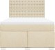 vidaXL Łóżko kontynentalne z materacem, kremowe, tkanina, 140x200 cm 6