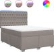 vidaXL Łóżko kontynentalne z materacem, taupe, tkanina, 160x200 cm 2