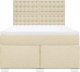 vidaXL Łóżko kontynentalne z materacem, kremowe, tkanina, 160x200 cm 6