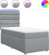 vidaXL Łóżko kontynentalne z materacem, jasnoszare, tkanina, 90x200 cm 2