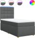 vidaXL Łóżko kontynentalne z materacem, ciemnoszara tkanina 90x200 cm 2