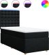 vidaXL Łóżko kontynentalne z materacem, czarne, tkanina, 100x200 cm 2