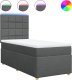 vidaXL Łóżko kontynentalne z materacem, ciemnoszara tkanina 100x200 cm 2