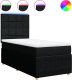 vidaXL Łóżko kontynentalne z materacem, czarne, tkanina 90x190 cm 2