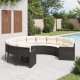 vidaXL Sofa ogrodowa z poduszkami, okrągła, czarny rattan PE 1