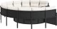vidaXL Sofa ogrodowa z poduszkami, okrągła, czarny rattan PE 3
