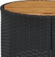 vidaXL Sofa ogrodowa, stolik i poduszki, okrągła, czarny rattan PE 11