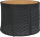 vidaXL Sofa ogrodowa, stolik i poduszki, okrągła, czarny rattan PE 8