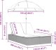 vidaXL Podwójna leżanka z poduszkami i parasolem, brązowa, polirattan 9