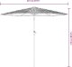 vidaXL Parasol ogrodowy na stalowym słupku, biały, 223x223x213 cm 10