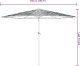 vidaXL Parasol ogrodowy na stalowym słupku, biały, 268x268x226 cm 10