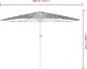 vidaXL Parasol ogrodowy na stalowym słupku, biały, 288x288x225 cm 10