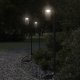 vidaXL Lampy ogrodowe stojące, 3 szt., czarne, 100 cm, stal nierdzewna 1