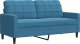 vidaXL Sofa 2-osobowa, niebieski, 140 cm, tapicerowana aksamitem 2