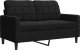 vidaXL Sofa 2-osobowa, czarna, 120 cm, tapicerowana aksamitem 2