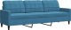 vidaXL Sofa 3-osobowa, niebieski, 210 cm, obita aksamitem 2