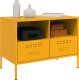 vidaXL Szafki RTV, 2 szt., musztardowe, 68x39x50,5 cm, stal walcowana 4