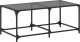 vidaXL Stolik kawowy z czarnym, szklanym blatem, 98,5x50x40 cm, stal 2