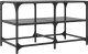 vidaXL Stolik kawowy z czarnym, szklanym blatem, 78,5x40x45 cm, stal 6