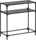vidaXL Stolik kawowy z czarnym, szklanym blatem, 80x35x81 cm, stal 1
