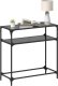 vidaXL Stolik kawowy z czarnym, szklanym blatem, 80x35x81 cm, stal 2