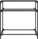 vidaXL Stolik kawowy z czarnym, szklanym blatem, 80x35x81 cm, stal 3