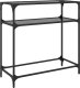 vidaXL Stolik kawowy z czarnym, szklanym blatem, 80x35x81 cm, stal 5