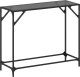vidaXL Stolik kawowy z czarnym, szklanym blatem, 98x35x81 cm, stal 1