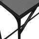 vidaXL Stolik kawowy z czarnym, szklanym blatem, 98x35x81 cm, stal 7