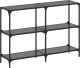 vidaXL Stolik konsolowy z czarnym, szklanym blatem, 118,5x30x81 cm 2