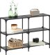 vidaXL Stolik konsolowy z czarnym, szklanym blatem, 118,5x30x81 cm 3