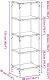 vidaXL Regał z przezroczystymi, szklanymi półkami, 40x30x123 cm, stal 9