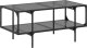 vidaXL Stolik kawowy z czarnym, szklanym blatem, 98,5x50x45 cm, stal 1