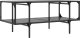 vidaXL Stolik kawowy z czarnym, szklanym blatem, 98,5x50x45 cm, stal 5