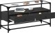 vidaXL Szafka pod TV ze szklanym blatem, czarna, 98x35x51 cm 3