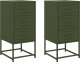 vidaXL Szafki nocne, 2 szt., oliwkowa zieleń, 36x39x78 cm, stal 2