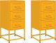 vidaXL Szafki nocne, 2 szt., musztardowe, 36x39x78 cm, stal 2