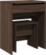 vidaXL Toaletka ze stołkiem, brązowy dąb, 60x40x113,5 cm 2
