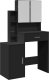 vidaXL Toaletka z szafką, czarna, 80x35x132 cm 2