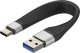 Kabel USB Techly USB-C - USB-C 0.12 m Czarny (ICOC USBC-FL-U322) 1