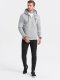 Ombre Bluza męska rozpinana z kapturem - szary melanż V2 OM-SSZP-22SS-010 L 3