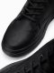 Buty trekkingowe męskie Ombre Jednokolorowe wysokie buty męskie z ozdobnymi przeszyciami  czarne V1 OM-FOBO-0133 45 1
