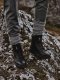 Buty trekkingowe męskie Ombre Jednokolorowe wysokie buty męskie z ozdobnymi przeszyciami  czarne V1 OM-FOBO-0133 45 2