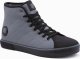 Ombre Buty męskie trampki za kostkę z ozdobnymi pikowaniami - szaro-czarne OM-FOTH-22FW-003 43 3