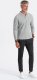 Ombre Longsleeve męski z kołnierzykiem polo - szary melanż V4 OM-POBL-0114 XL 4