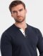 Ombre Longsleeve męski z guzikami przy dekolcie - granatowy V3 OM-LSCL-0107 M 1
