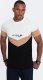Ombre T-shirt męski bawełniany trójkolorowy z logo - czarno-brązowy V3 S1747 L 2