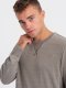 Ombre Washowana bluza męska z ozdobnym przeszyciem przy dekolcie - beżowa V2 OM-SSDS-0131 XXL 1
